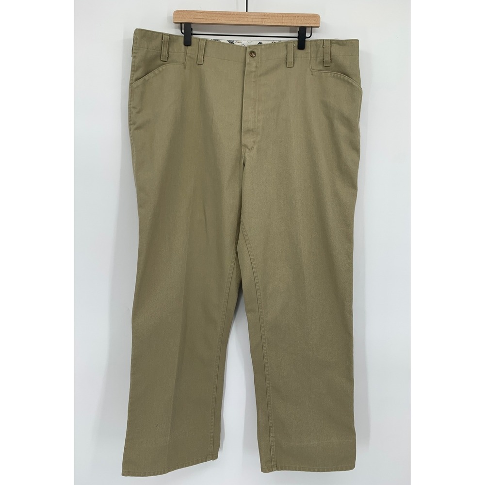 Vintage Ben Davis Work Pants Mens 44 Khaki Tan USA Made Twill Heavyweight Chino